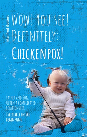 Cover of Wow you see definitley chickenpox, blue background with a sitting baby in the foreground